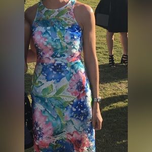 Betsey Johnson printed lace cocktail dress